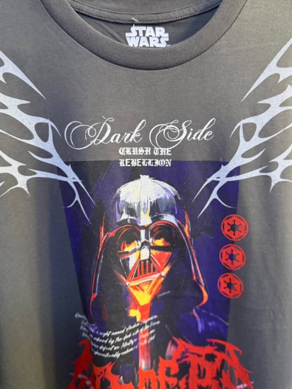 Star Wars Darth Vader Dark Side Graphic T-Shirt Charcoal Grey Large NWT - Picture 6 of 8